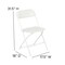 Emma and Oliver Set of 6 Stackable Folding Plastic Chairs - 650 LB Weight Capacity